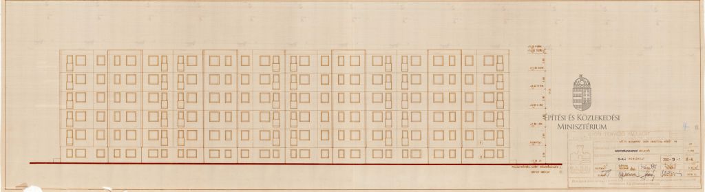 Szentkirályszabadja, 60 lakás. D-K homlokzat. – Dokumentációs Központ/Tervtár/Győriterv gyűjtemény