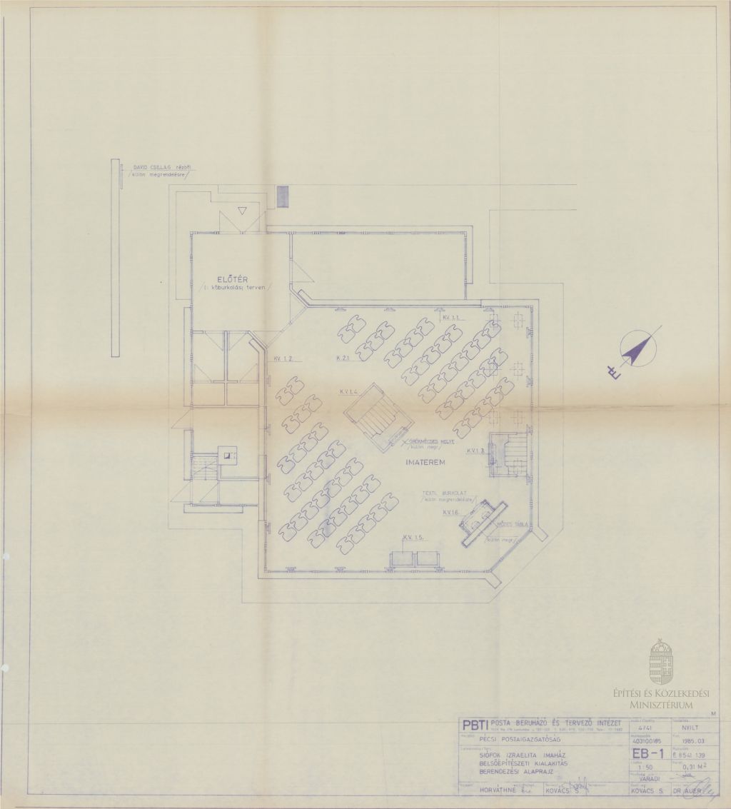 Berendezési alaprajz - Dokumentációs Központ/Tervtár/POTI gyűjtemény